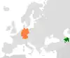 Lage von Deutschland und Aserbaidschan