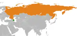 Lage von Aserbaidschan und Russland