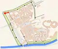 Stadtplan der Altstadt, Standort Bollwerk und Hexenturm