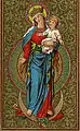 Madonna, Chromolithographie mit Golddruck 1895, Format 5,5 × 9 cm