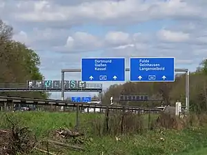 Auf der gemeinsamen Trasse mit der BAB 66 bei Langenselbold