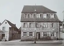 Gasthof zum goldenen Hirschen, Bahnhofstraße 13, um 1910