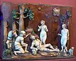 Das Urteil des Paris,Alabaster auf Holzplatte, um 1535 (Bode-Museum, Berlin)