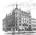Gebäude des Ausstattungshauses E. E. Mezner,  Mohrenstraße 32 Ecke Markgrafenstraße, Abbildung veröffentlicht 1885