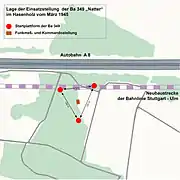 Lageplan der Startplattform der Ba 349 "Natter" im Hasenholz