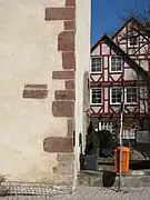 Hochwassermarke an der St. Georgskirche in Bad Salzdetfurth