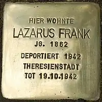 Stolperstein fürLazarus Frank