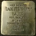 Stolperstein fürBabette Bauer