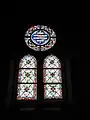 Glasfenster zum Motiv «Ein feste Burg ist unser Gott»