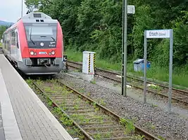 Einfahrt des Zuges aus Eberbach