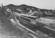 Bahnhof Herisau mit den Gleisanlagen der AB im Vordergrund (1912)