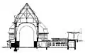 Bahnhof Köln-Mülheim, Schnitt durch die Eingangshalle