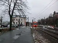 Der Bahnhof mit City-Bahn nach Chem­nitz (2016)