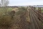 Bahnhof Tinglev, links Abzweigung nach Tønder