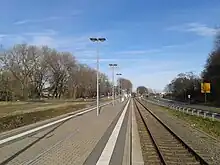 Blick vom Bahnsteigende im Februar 2014