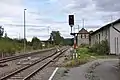 Ausfahrsignal an Gleis 1; das nach links abzweigende Gleis führt nach Bautzen