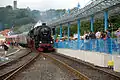 Einfahrt eines Dampf-Sonderzuges mit der 52 4867