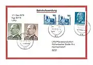 Bahnhofsbrief der Deutschen Post (DDR) von 1990 (VGO, Frankatur für unregelmäßige Einlieferung)