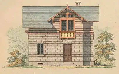 Abgegangenes Bahnwärterhausan der Geislinger Steige, 1855.