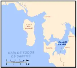 Bucht von Aratu in der Baía de Todos os Santos