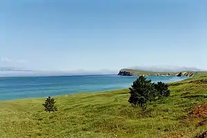 Insel Olchon, Blick nach Südosten bzw. Gremjatschinsk