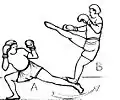 Benutzung eines spinning kick