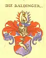 Wappen derer Baldinger in Johann Siebmachers Wappenbuch von 1605