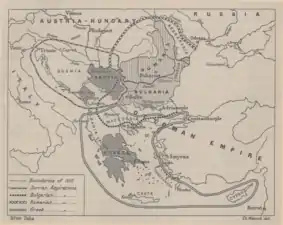 Politische Einflusssphären auf dem Balkan, 1912