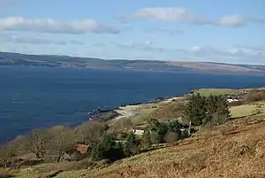 Blick über den Kilbrannan-Sund von Arran nach Kintyre