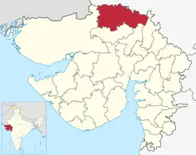 Positionskarte des Distrikts Banaskantha