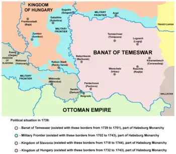 Die österreichisch-osmanische Grenze nach dem Frieden von Belgrad