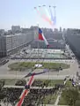 Hissen der „zweihundertjährigen Flagge“ vor dem Präsidentenpalast La Moneda