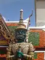 Detail von „Indrajit“, Wächter des östlichen Eingangs zum Wat Phra Kaeo