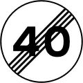 Ende der Höchstgeschwindigkeit (hier 40 km/h)