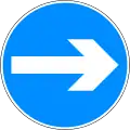Vorgeschriebene Fahrtrichtung – hier rechts