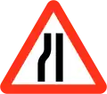 Einseitig (links) verengte Fahrbahn