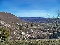 Blick vom Ortskern nach Nordosten