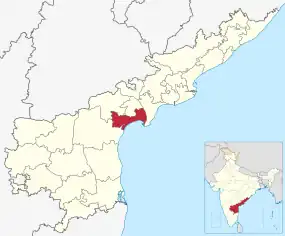 Positionskarte des Distrikts Bapatla