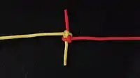 Fest zugezogen. Ansicht der Rückseite