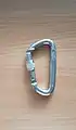 Karabiner mit Schraubsicherung (der abgebildete Karabiner ist kein HMS-Karabiner)