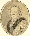 Nach Jean-Joseph Bernard: Barbe de Nettine als Witwe, 1763.