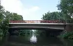 Barmbeker Straßenbrücke im Hintergrund die Wiesendammbrücke