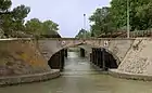 Hochwasserdurchlass des Libron am Canal du Midi