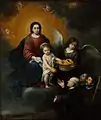Das Christuskind verteilt Brot an die Pilger, 1678