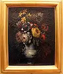 Fayencevase mit Anemonen, Rosen und anderen Blumen,Villa medicea di Poggio a Caiano