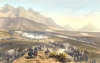 Schlacht von Buena Vista im Mexikanisch-Amerikanischen Krieg, Gemälde von Carl Nebel