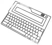 Flache Bauform des Amstrad NC100 und NC150
