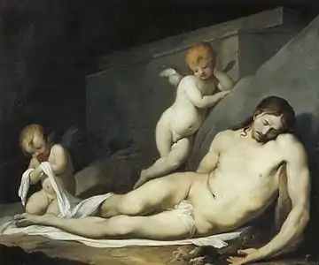 Christus wird von zwei Engeln beweint, Lubin Baugin, um 1645–1655.