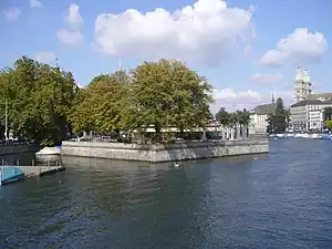 Bauschänzli, Ansicht von der Quaibrücke