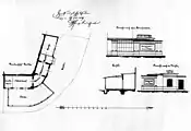 Die am 29. Juli 1879 genehmigte Bauzeichnung für das Atelier am Töpferplatz.